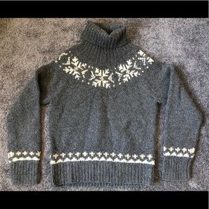 J.Crew wool cashmere snowflake turtleneck sweater